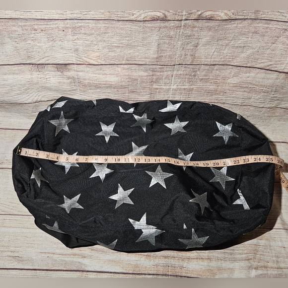 Victoria's secret PINK black silver stars large duffle bag travel bag - Picture 9 of 10